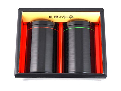 Teedosen-Set ITOURUSHI hergestellt in Japan Geschenk-Set in Schwarz Ø 7,8 cm, H. 12 cm für je ca. 150 g Tee Cover