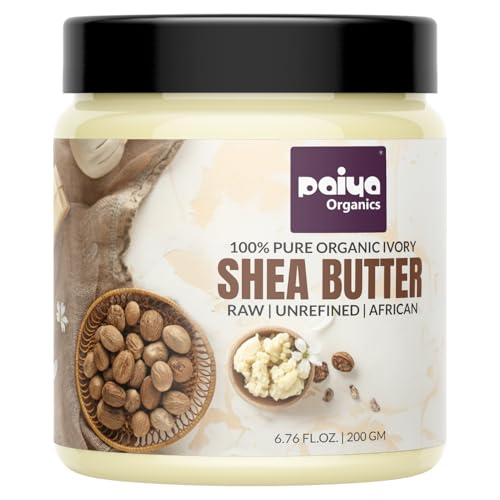 Paiya Organics 200gm Raw Unrefined Organic Shea Butter For Skin Face Hair & Stretch Marks