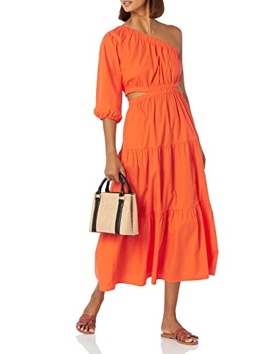 Image of The Drop Womens April One Shoulder Cut-Out Tiered Midi Dress
