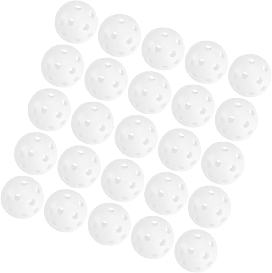 100pcs White Plastic Practice Golf Balls Hollow Airflow Lightweight Training Balls for Indoor Outdoor Backyard Golf Swing Training and Sets
