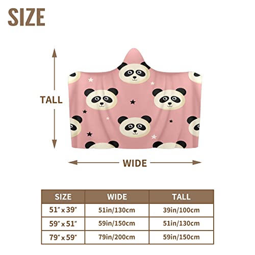Gispog Cute Cartoon Baby Panda Hoodie Blanket Wearable Throw Blankets Warm Air-Conditioning Quilt For Baby Kids Adults 39X51In #TOP6