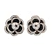 MISASHA Camellia Black Flower Celebrity Designer Earrings For Women
