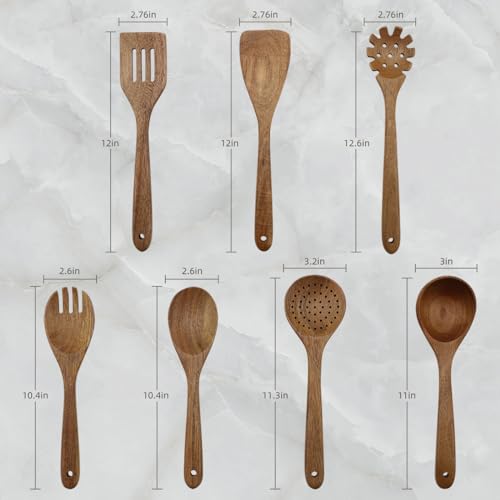 Utensilios de cocina de madera de 8 piezas: protege tus sartenes con elegancia 7