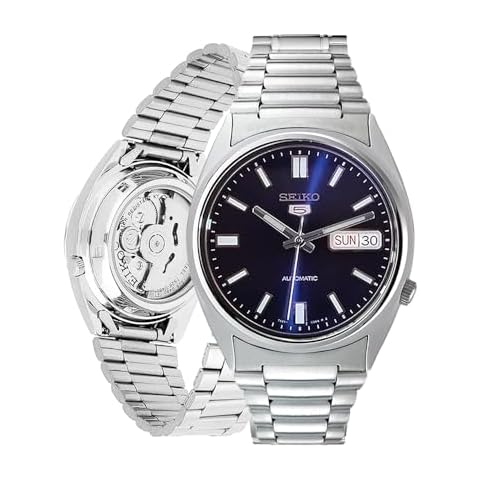 Seiko Men's SNXS77 Seiko 5 Automatic Blue Dial Stainless-Steel Bracelet Watch Cover