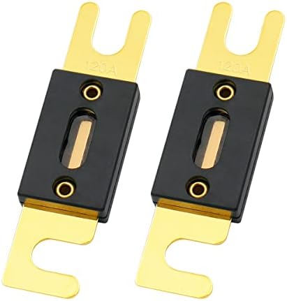 Baomain ANL Fuse ANL-120 120 Amp 120A for Car Vehicles Audio System Sheet Gold Tone 2 Pack