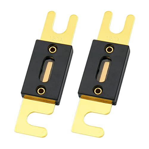 Baomain Anl Fuse Anl-120 120 Amp 120A For Car Vehicles Audio System Sheet Gold Tone 2 Pack #TOP30