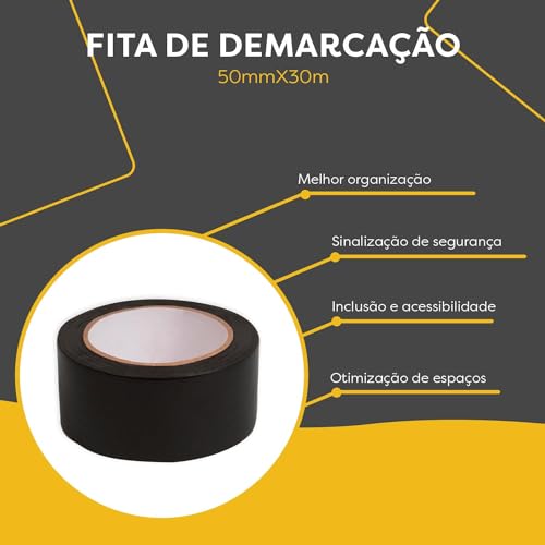 NEOBRASIL - Fita para Demarcação de Solo - Borracha Natural, Fita de Marcação, Sinalização e Orienta