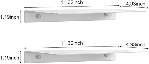 Miniatura 3 de JYL HOME Moderno estante flotante montado en la pared resistente para sala de estar, dormitorio, baño, 12 pulgadas, blanco, paquete de 2