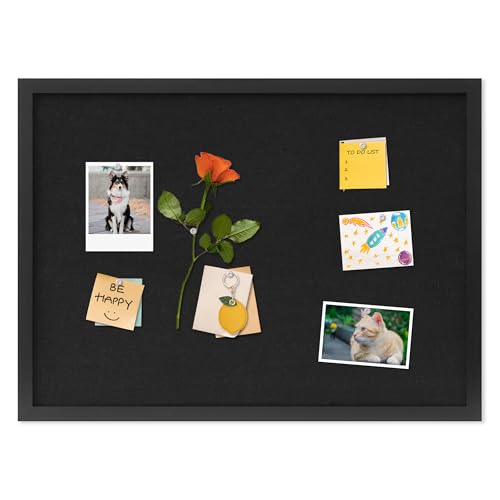 DAHAPYBOO Cork Board with Linen Black,Bulletin Board 23"x17", Corkboards for