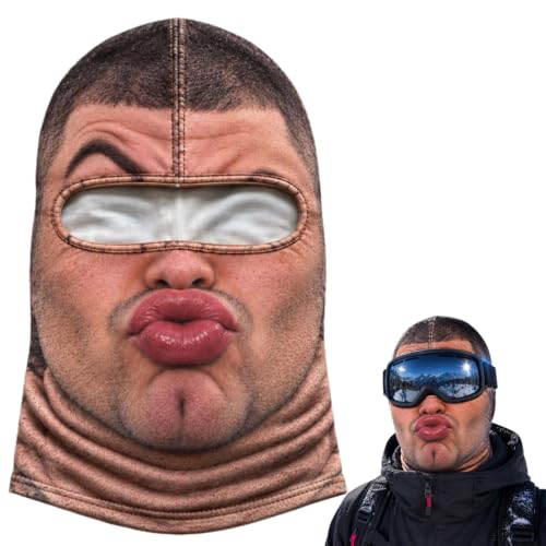 Funny Old Man Ski Mask Balaclava, Realistic Full Face Cover for Men Women