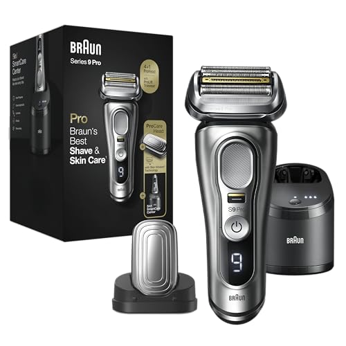 Image of Braun Series 9 Pro 9487cc Electric Razor for Men, Wet & Dry, Rechargeable, Electric Shaver with Clean & Charge Station and ProCare Attachment, Holiday Gifts for Men