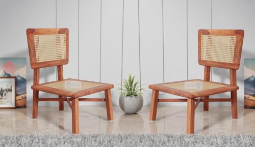 MAHIMART & HANDICRAFTS Solid Wood Kobe Accent Chair 2Pcs | Wooden...