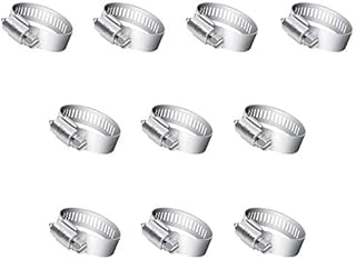 Hose Clamp, 10 Pieces Stainless Steel Adjustable 6-12 mm Range Worm Gear Hose Clamp, Fuel Line Clamp for Plumbing, Automotive and Mechanical Applications