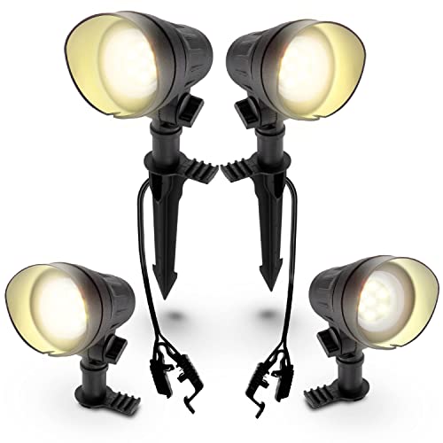 Home Zone Security Led Spot Light - Low Voltage Outdoor Weatherproof Landscape Led Spotlights With Quick Wire Connector, 4-Pack #TOP21