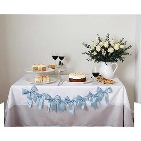 Bow Garland Banner for Bachelorette Party Decorations, Coquette Birthday Party, Bow Party Decor Banner for Bridal Shower, Wedding Favors, Party Supplies, Engagement Supplies (Blue) Cover