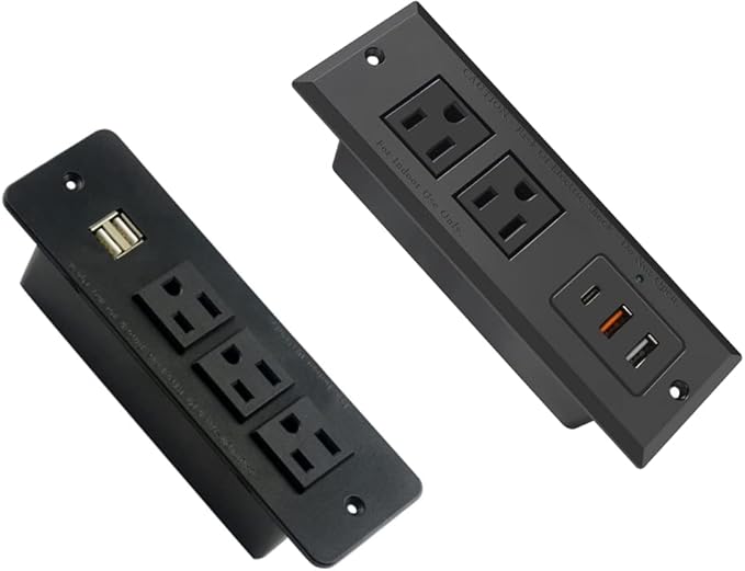 20W Recessed Power Strip USB C Fast Charge Desk Power