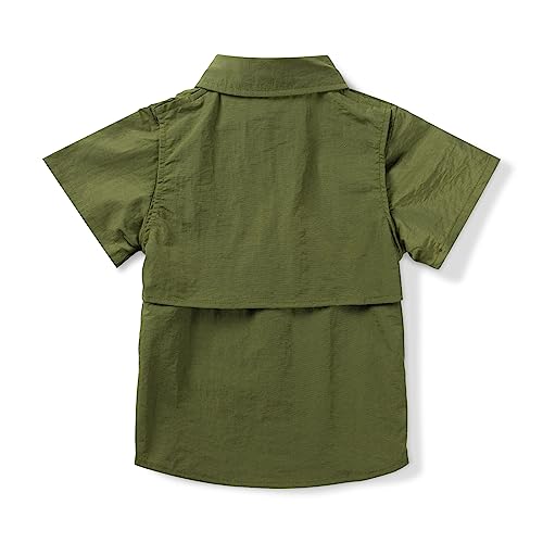 Boys' Button Down Short Sleeve Fishing Shirt Quick-Dry UV Sun Protection Outdoor Tops2
