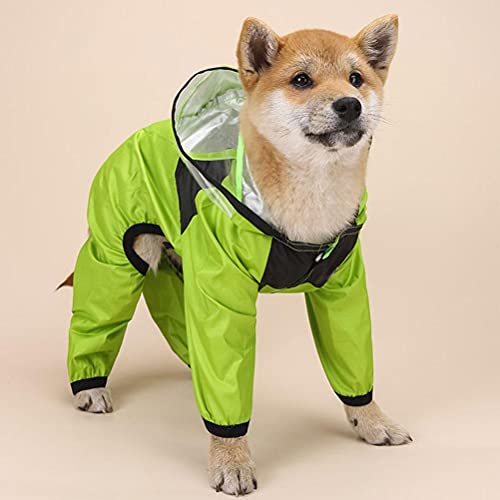 Capa de chuva para cães com capuz transparente, capa de chuva à prova d'água, refletiva, para cães