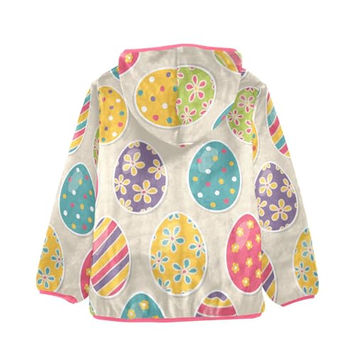 OTVEE Happy Easter Colorful Eggs Kids Hoodie Jackets Fall Spring Full Zip Warm Outwear Coat2