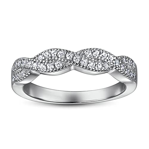 Bague Argent Véritable lignes entrelacées, bijou fantaisie moderne femme tendance