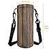 Yzaoxia Wooden Board Print Water Bottle Carrier Portable Water Bottle Bag with Adjustable Shoulder Strap Lightweight for Camping Running Travelling