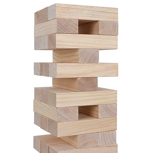 TUAHOO Outdoor Games Giant Tumble Tower, Premium Pine Wooden Blocks Stacking Game for Kids Adults Family Fun, Large Tumbling Timber, Tower Game Stack Over 4.2Ft - Thumbnail 3