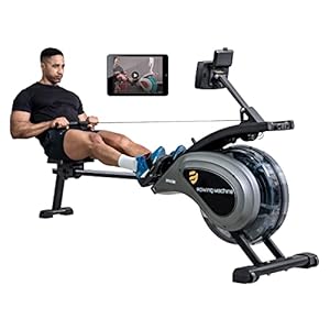 SNODE WR77 Water Rowing Machine with Bluetooth, Rower Machine for Home Use Water Resistance, Support Dragonboat Rowing…