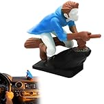Witch and Wizard Broomstick Dashboard Drift Ornaments,Fun Drift Turn Wizard Broomstick Decor,Flying Doll Car Moving Cute Dashboard Interior Accessory,Mini Dynamic Interactive Automobile Accessory (G)