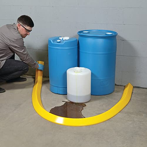 Image of PIG Spill Barrier Dike - 10'L x 4 inchW x 2.25 inchH - Yellow - PLR204-YW