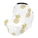 Gold Pineapple Baby Car Seat Covers, Nursing Cover Breastfeeding Scarf Soft Breathable Stretchy Coverage, Infant Stroller Cover for Boys Girls