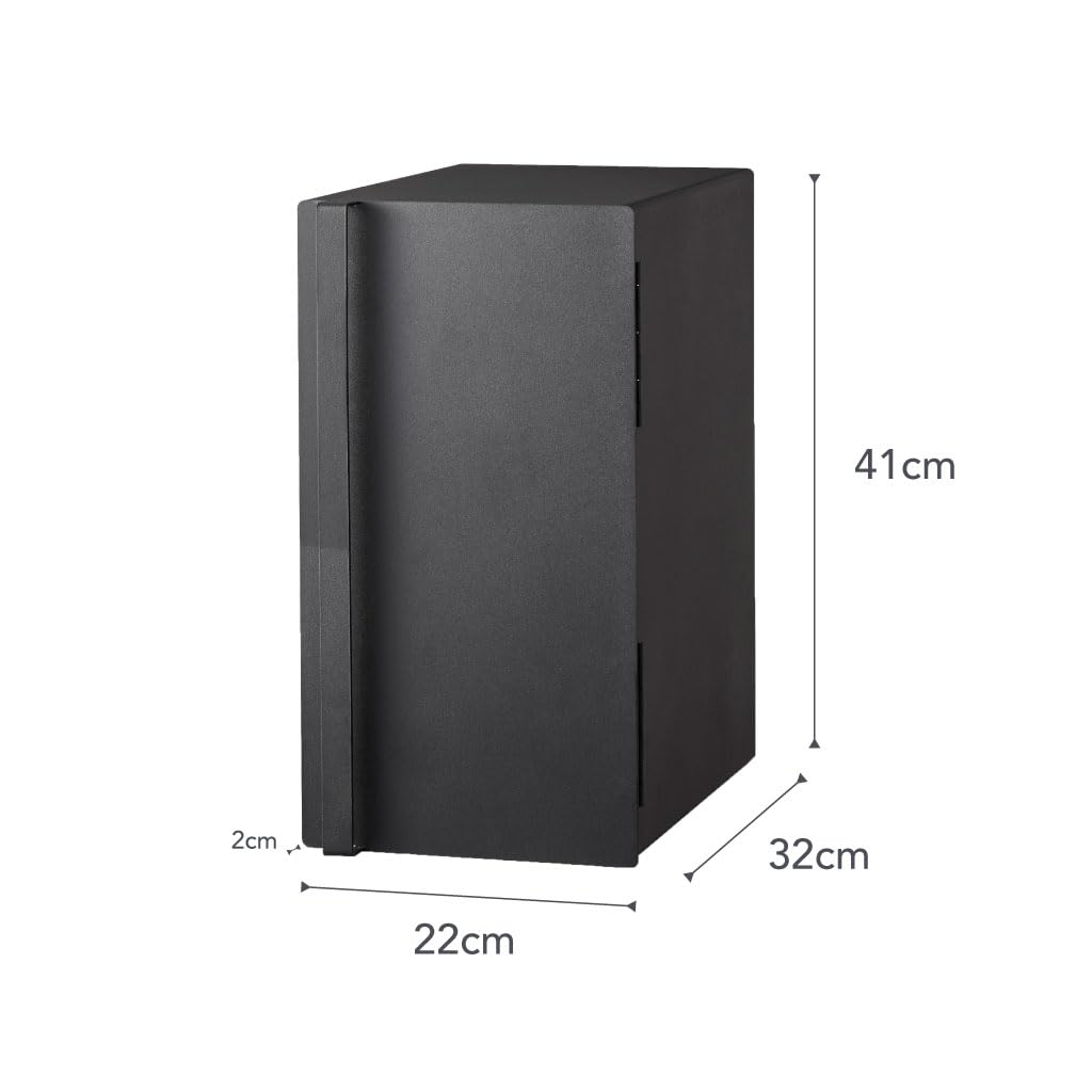 YAMAZAKI 5681 TOWER Bread Case Tall, black, Steel, 22 x 34.5 x 41 cm
