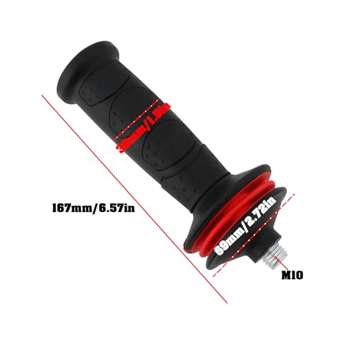 Briny River 2 Piezas M10 Mango Lateral Amortiguador de Impactos Longitud 167 Mm Adecuado para Amoladoras Angulares M10 - imagen 4