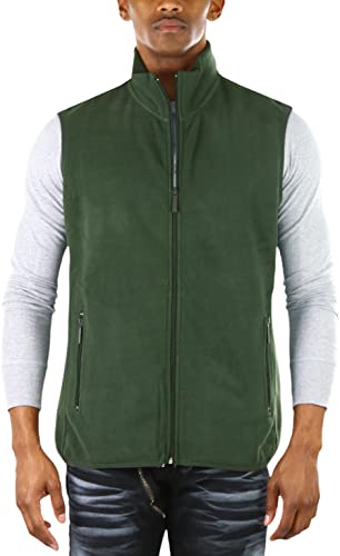 Image of ToBeInStyle Men's Zip Up Sleeveless High Collar Polar Fleece Vest