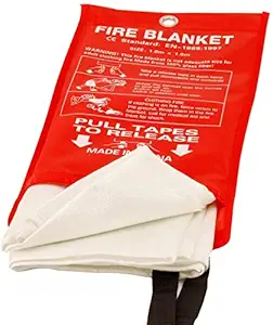 DARIT Fire Blanket Fiberglass Fire Emergency Blanket Suppression Blanket Flame Retardant Blanket Emergency Survival Safety Cover for Kitchen Office Warehouse(2M X 2M) (2)