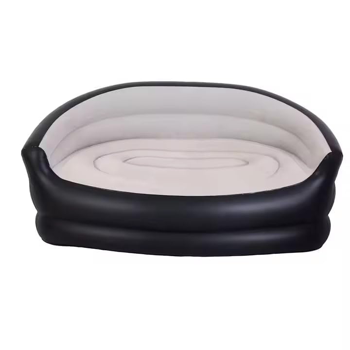 KLICKIO Double Inflatable Sofa with Air Pump – Foldable Plush PVC Lazy Thickened Air Sofa for Two, Portable and Comfortable-image-34