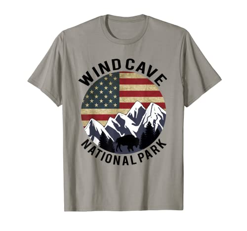 Maglia Parco Nazionale Wind Cave Campeggio Dakota del Sud Americano Maglietta