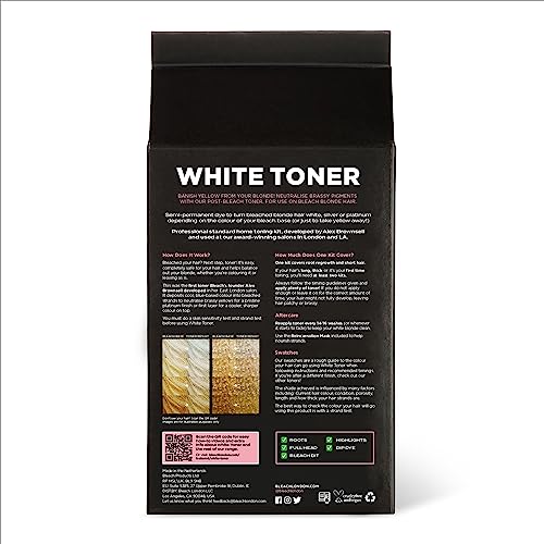 Bleach London White Toner Kit, Ammonia-Free, Ideal to Neutralise Brassy Yellow for Icy Blonde Finish - Image 2