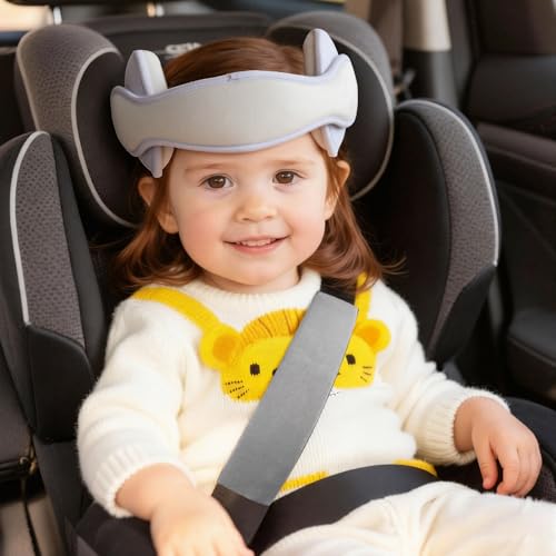 Ceinture d'aide à la tête réglable pour siège auto - Appuie-tête confortable pour enfants et support de tête - Coussin de nuque confortable pour siège...
