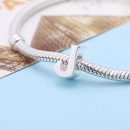 Soukiss Alphabet Charms Authentic 925 Sterling Silver Letter Initial A-Z Alphabet Beads For Christmas Mothers Gifts (J) #TOP1