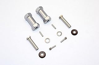 Axial RR10 Bomber Upgrade Parts Aluminum Wheel Hex Adapters 27mm Width (Use For 4mm Thread Wheel Shaft & 5mm Hole Wheel) - 1Pr Set Gray Silver