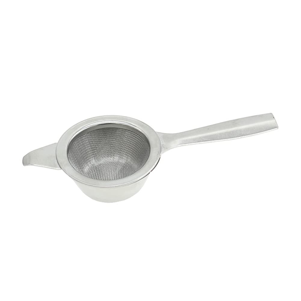 1 Piece Tea Strainer Tea Steeper Tea Filter Stainless Steel Tea Diffuser Tea Infuser Basket Loose Leaf Tea Infuser Long Handles Tea Strainer Tea Strainer Filter with Drip Bowl, Silver