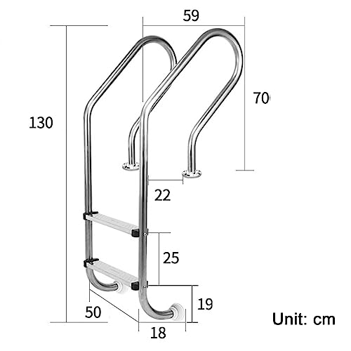 Escalera para piscina con peldaños antideslizantes acero inox miniatura 6