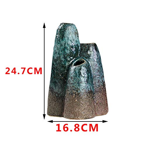 Keramische Vaas Thuiskantoor Woonkamer Tv-kast Entree Aanrecht Vaas Gedroogde Bloemen Simulatie Bloem Decoratieve Vaas 24.7x16.8cm, 20x14.5cm, 2 Stuks - Afbeelding 8