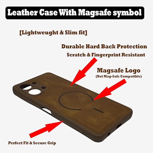 Image of SBMS Back Cover for Vivo Y21 5G / Y11 5G | Ultra Slim Soft Rubberised Hard Case | Oil Feel Soft Leather Back | Mag-Safe Design (Mag-Safe Not Support) | Camera Protection Case for Vivo Y11 5G (Brown)