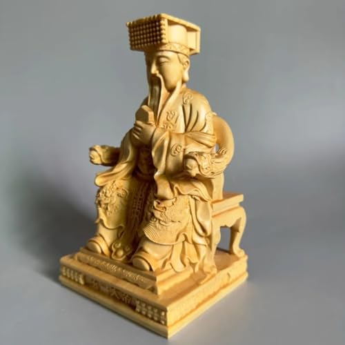 Estatua tallada en madera del Emperador Jade de 10 cm miniatura 3