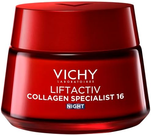 Liftactiv Collagen Specialist 16 Anti-Aging Night Cream, With 3x More Bio-Peptides, Rhamnose, & Maitake, Moisturiser for Reducing Finelines & Wrinkles for All Skin Types, 50ml