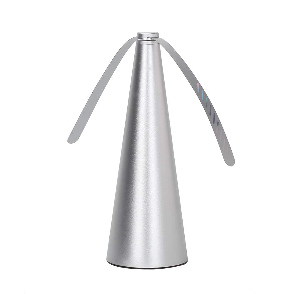 THE WHITE SHOP Fly Repellent Fan | Keep Flies and Bugs away from your Food without using Chemicals | Enjoy your Outdoor Meal without Bug Spray or Citronella Candles for Halloween (Silver)