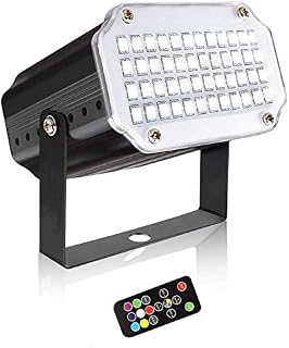 Mini Stage Strobe Light with 48 Super Bright Led, softeen 7 Colors Sound Activated Stage Lighting Automated Flash Mode Adjustable Flash Speed Control, Wireless Remote, Ideal for Wedding Disco Party