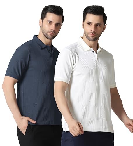 Image of TOPLOT Men's Polo T Shirt | Half Sleeve Design | Comfortable Fit Wear | Stylish Casual Look | Breathable Feel |Modern Style | Easy Movement | Casual & Everyday Wear (5280)
