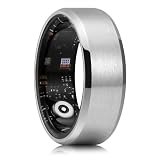 King Will 8mm Men's Silver Smart Rings, Matte Surface Beveled Edge, Waterproof Wedding Band, Comfort Fit Size 10